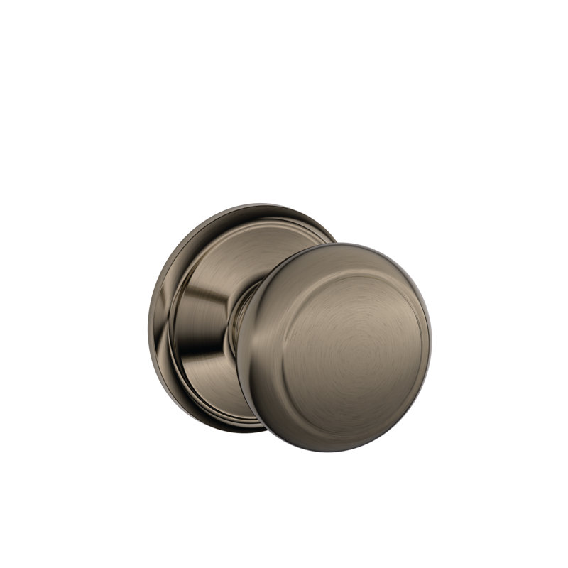 Andover Knob Hall and Closet Lock, Antique Pewter