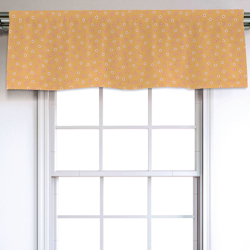 Sateen Floral Ruffled Window Valance