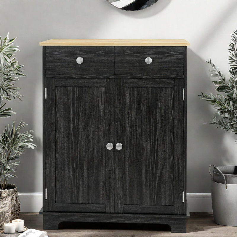 Buffets compacts avec rangement, armoire en bois de 26,8 pouces, maison de cuisine rustique moderne