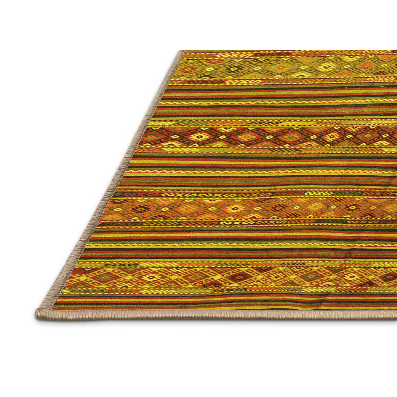 Tapis contemporains jaunes lavables à la machine 559, Rectangle 2 pi x 3 pi