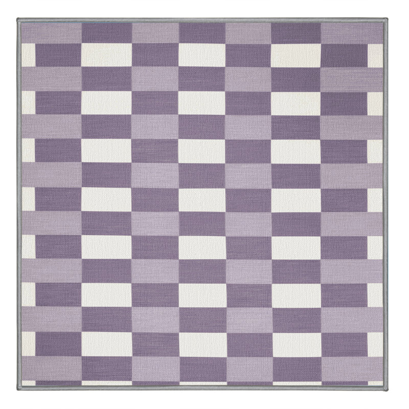 Tapis rose lavable à la machine, Carré 6 pi