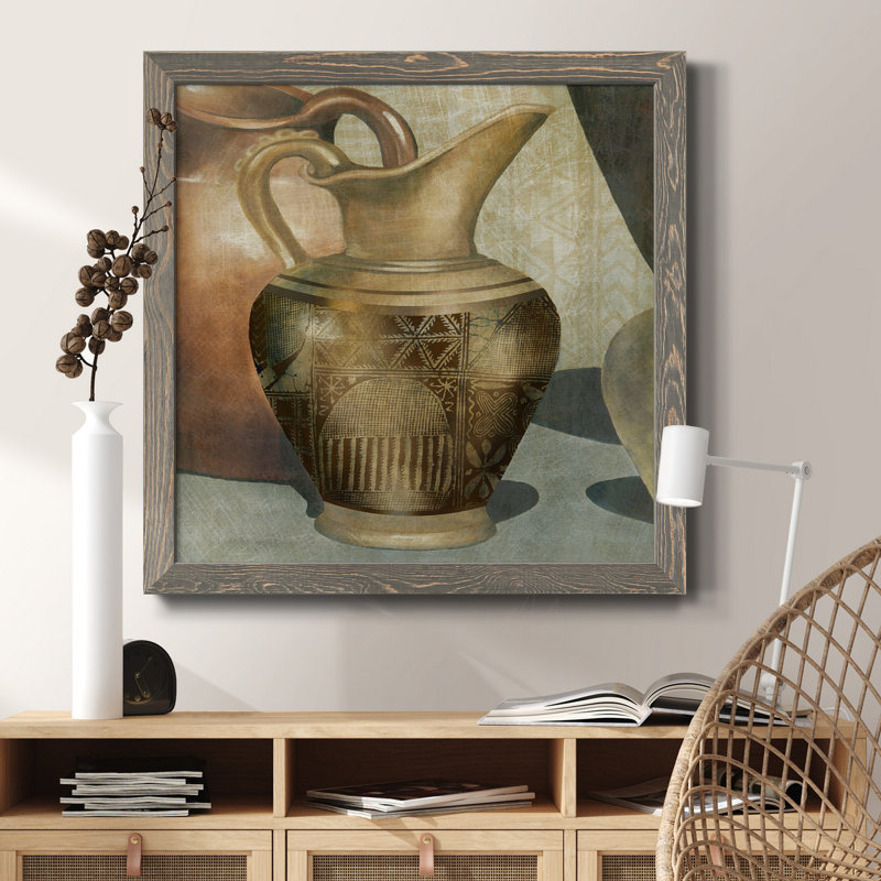 Cadre africain sur toile, "Bateau d'eau africain", H 20 po x l 20 po x P 1,5 po, Cadre gris