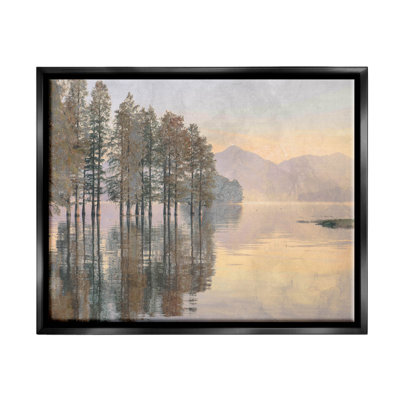 «Woodland Lake Reflection Landscape», art mural sur toile flottante par Lil 'Rue