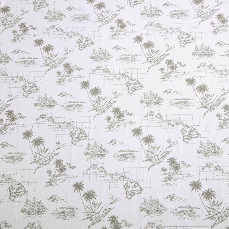 Tommy Bahama Printed Percale Cotton Sheet Set, Queen Sheet Set with 2 Pillowcases, Brown Vintage Map
