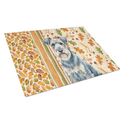 Blue Lakeland Terrier Heirloom Fall Glass Cutting Board