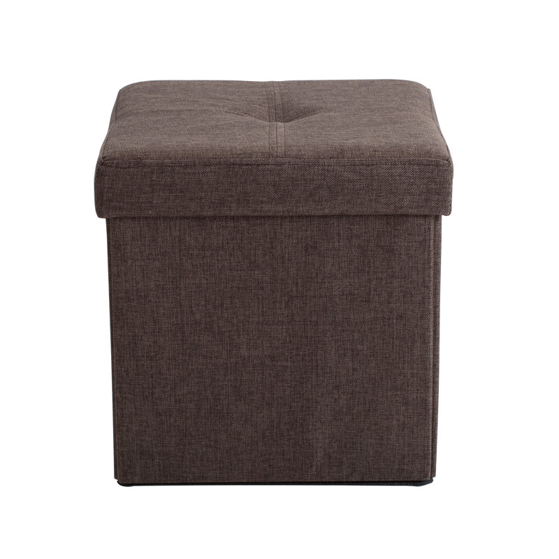 Besmir Faux Leather Ottoman, Espresso Faux Leather