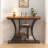 Console Table, Narrow Entryway Table for Hallway, Brown and Black Slim Foyer Table with Storage Shelf, Compact Entry Table for Small Spaces