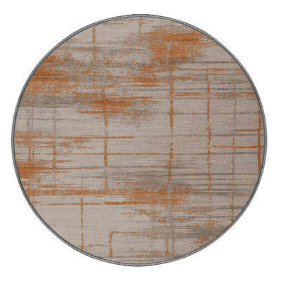 Machine Washable Abstract Gray Area Rug