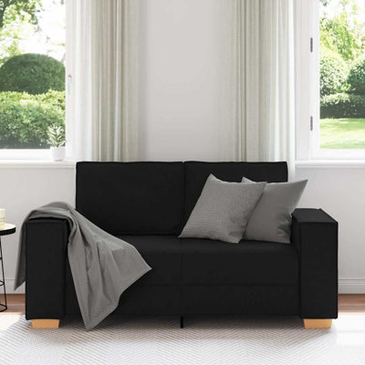 vidaXL 2-Seater Sofa Black 47.2 " Fabric
