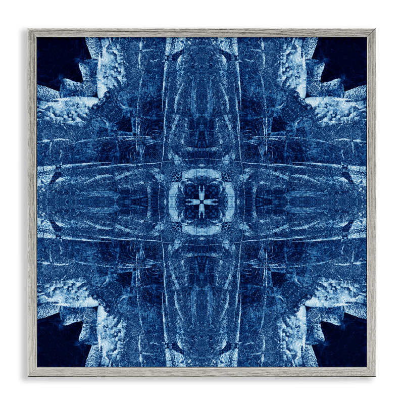 Art de giclée encadrée de formes géométriques bleu marine par El Perkin, Estampe numérique Farmhouse, H 12 po x l 12 po