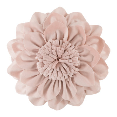 Decorative Throw Pillow 3D Flower Round Pillow Accent Handmade Cushion with Insert for Home Decor