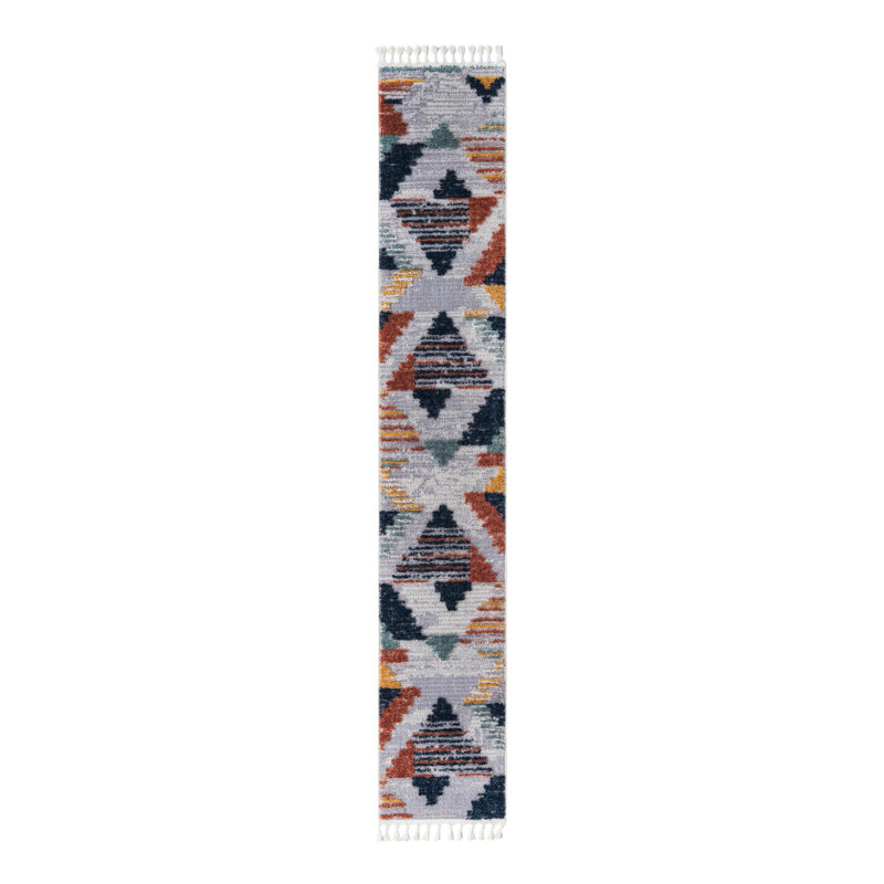 Kinde Geometric Indoor / Outdoor Rug, Runner 2' x 12'