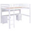 Lit mezzanine blanc avec bureau, tiroirs et station de charge-415572129