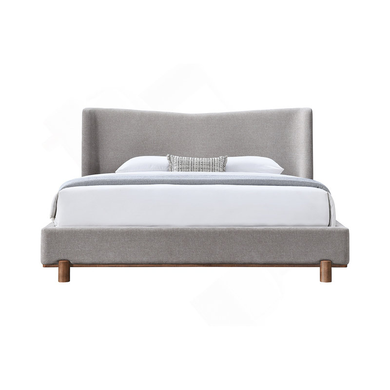 Gray Chenille Queen Bed, Queen