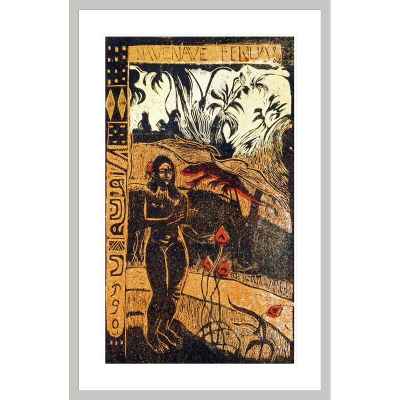 Nave Nave Fenua par Paul Gauguin - Estampe numérique encadrée, 41.5" H x 27.11" W