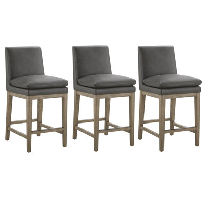 Tabouret de comptoir rembourré en cuir Bethea
