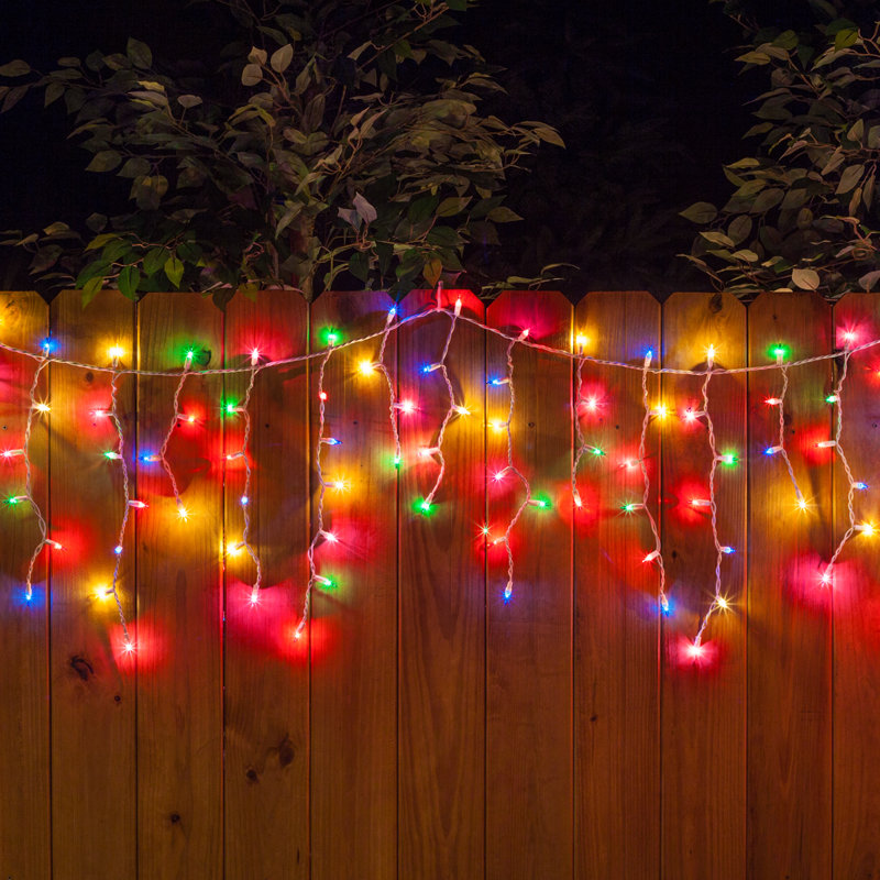 Curtain Icicle Lights, Multi, 12"L x 4"D