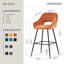 Sunni 67cm Velvet Upholstered Arm Bar Stool with Footrest-907437680