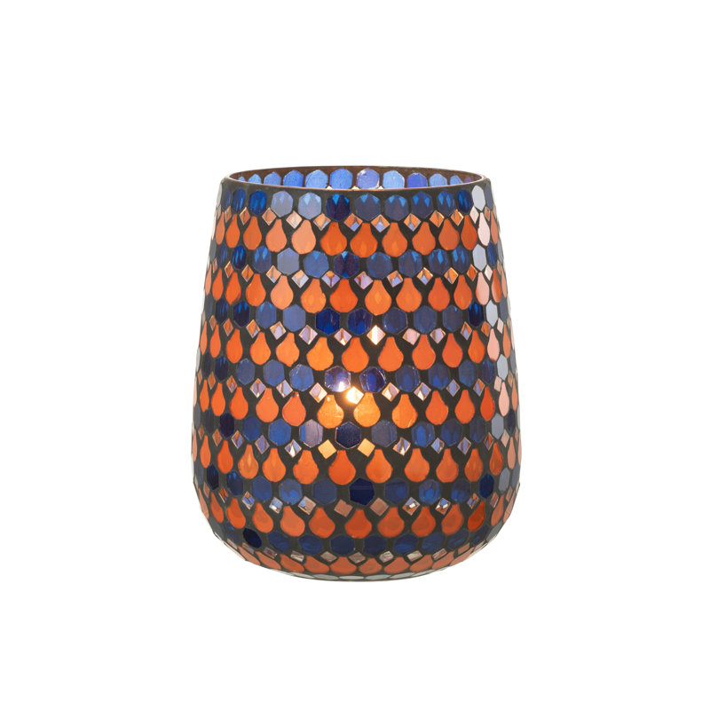 21 cm H Glass Tabletop Hurricane Holder with Candle Included