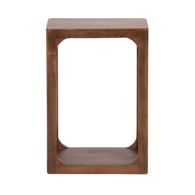 Dahl Slatted Mango Wood Slim Side Table for Use as Narrow Bedroom Nightstand