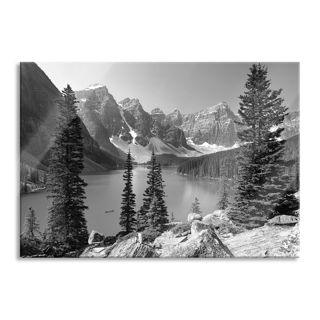 Glasbild Moraine Lake Kanadische Berge