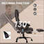 Fauteuil de bureau à massage à haut dossier avec 6 points de vibration, fauteuil de bureau réglable en hauteur, fauteuil de bureau inclinable avec repose-pieds rétractable et télécommande-125773669