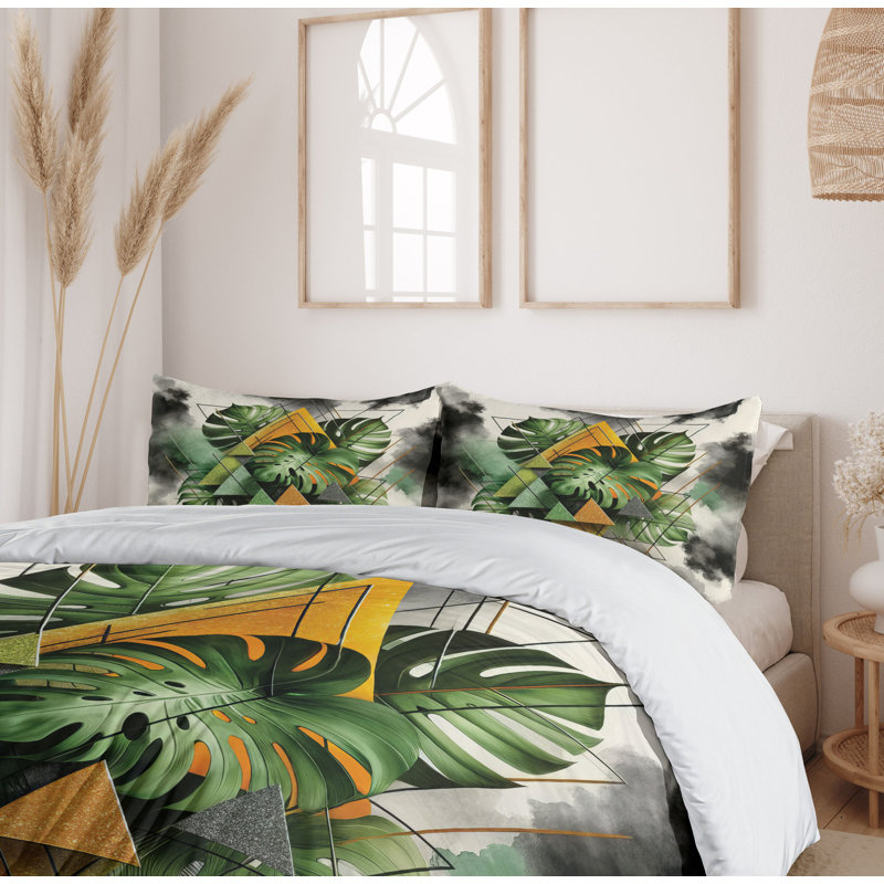 Monstera Duvet Cover, King Duvet Cover + 2 Standard Shams