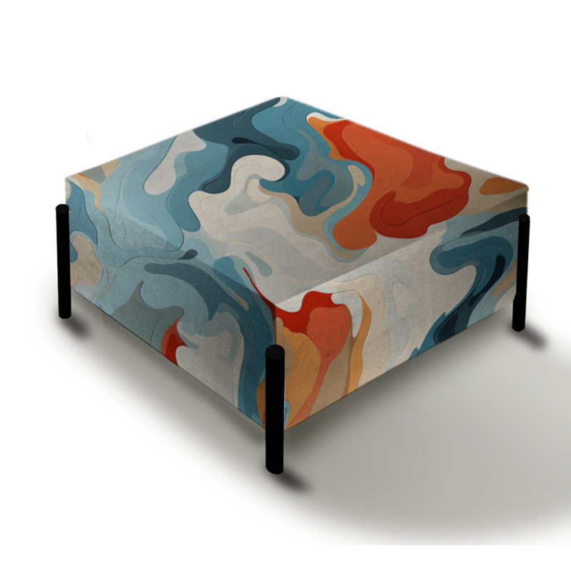 Bleu et rose Nomad Camo Elegance - Grand repose-pieds carré camouflage