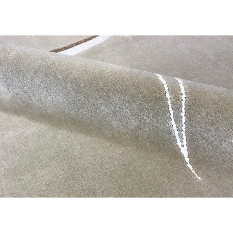 Tapis beige noué à la main de haute qualité