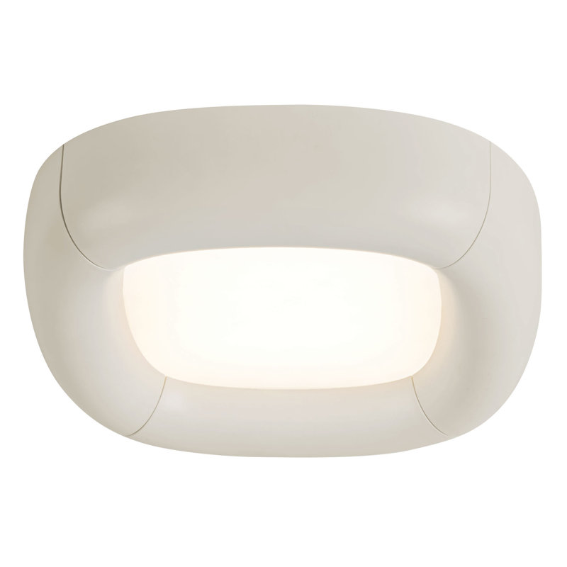 Folio 15-in Black dimmable LED Flush Mount, White