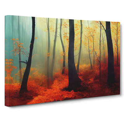 Pleasant Autumn Forest - Wrapped Canvas