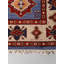 Tapis d'intérieur rectangulaire oriental fait main en soie et laine bleues et blanches, noué à la main-867173100