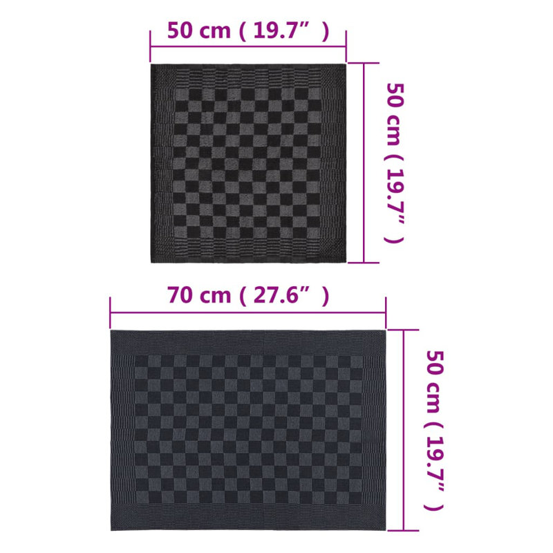Johnar Kitchen Towel Linen Set, Black/Grey