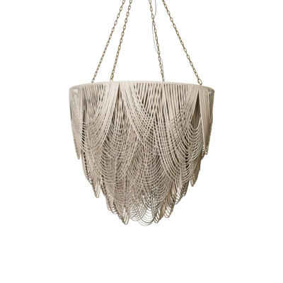 Extra Large Leather Fringe Flushmount Chandelier