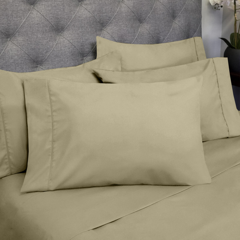 Luxurious Soft Microfiber Sheet Set with Bonus Pillowcases, Sage, Split King Sheet Set with 4 Pillowcases
