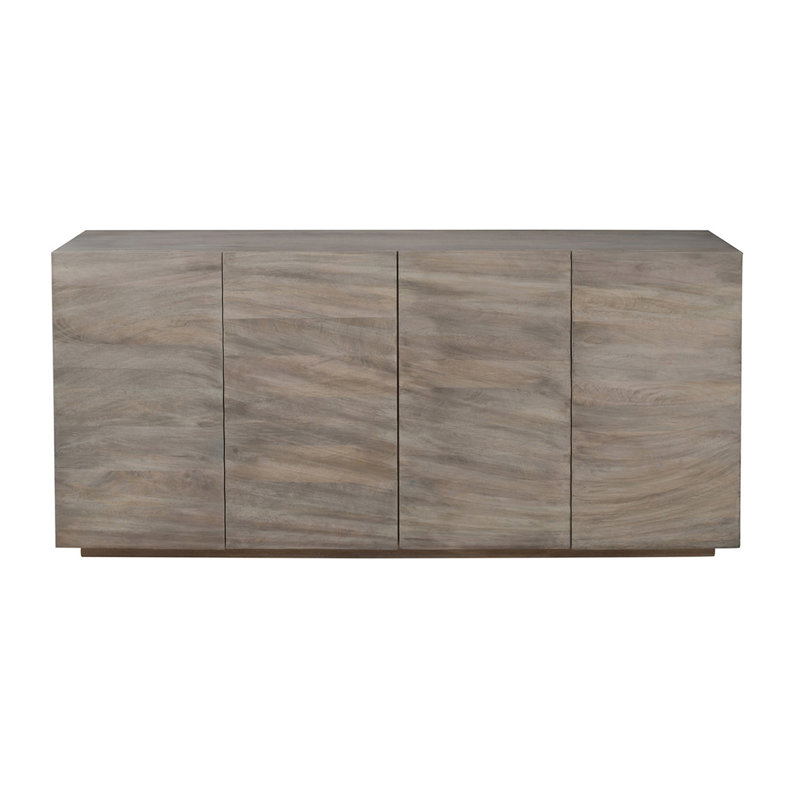 80 In. Brown Solid Wood 4 Door Sideboard_Buffet