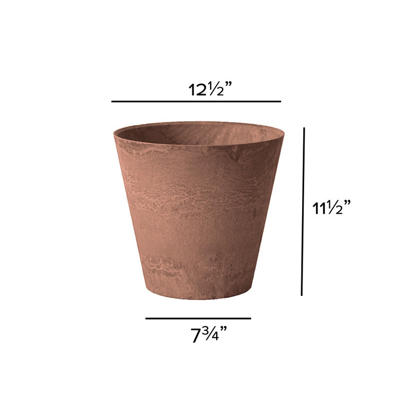 Carrero Pot Planter, Rust, 11.5" H x 12.5" W x 12.5" D