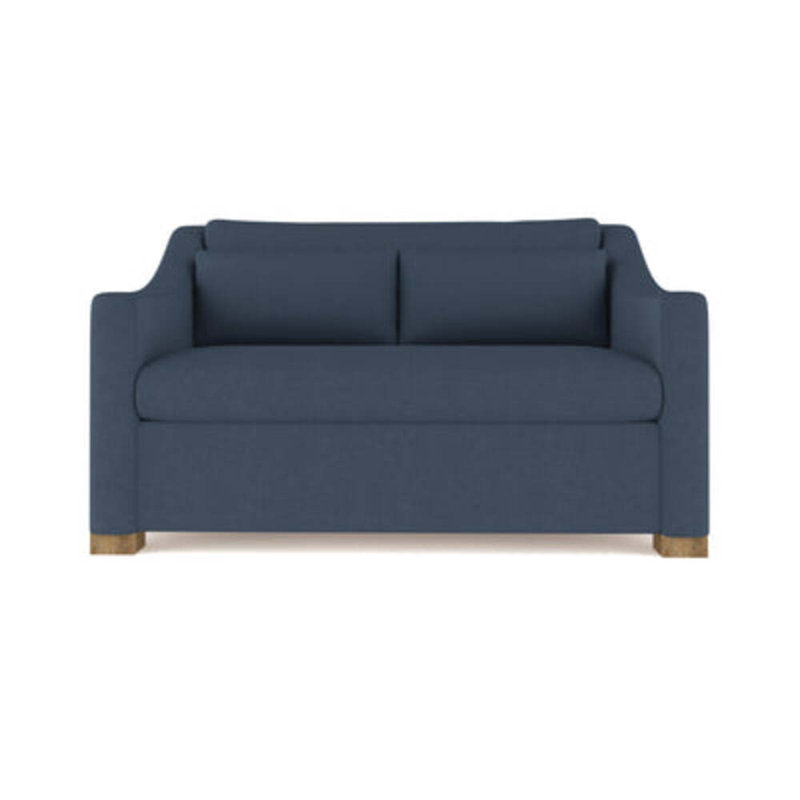 Causeuse Crosby, H 32,5 po x l 60 po x P 43 po, Lin à tissage de galets Bluebell, Patiné