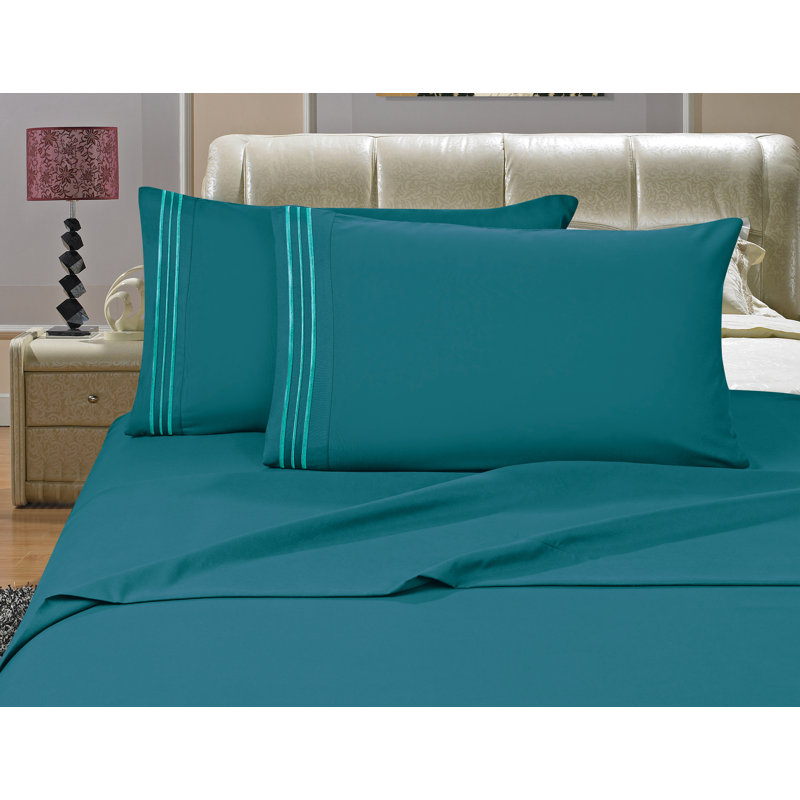 Brunelle 100% Microfiber Sheet Set, Turquoise