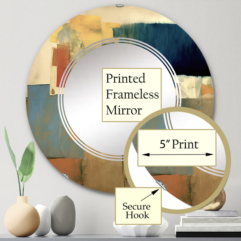 Montcroix - Miroir mural moderne rond, 24 po x 24 po