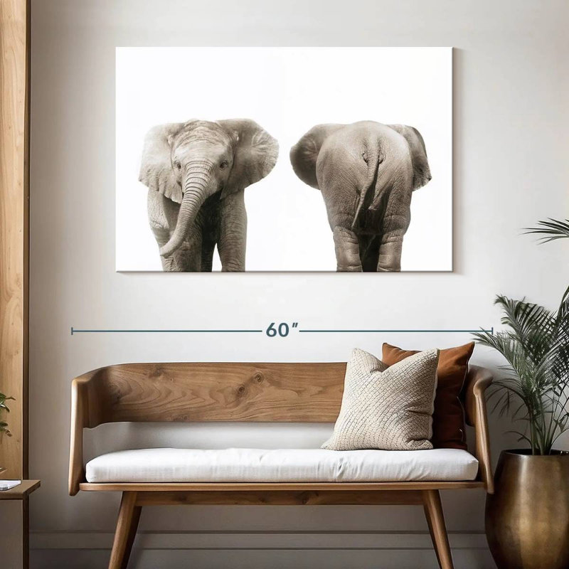 Elephant Front And Back Portrait, 32" H x 48" W