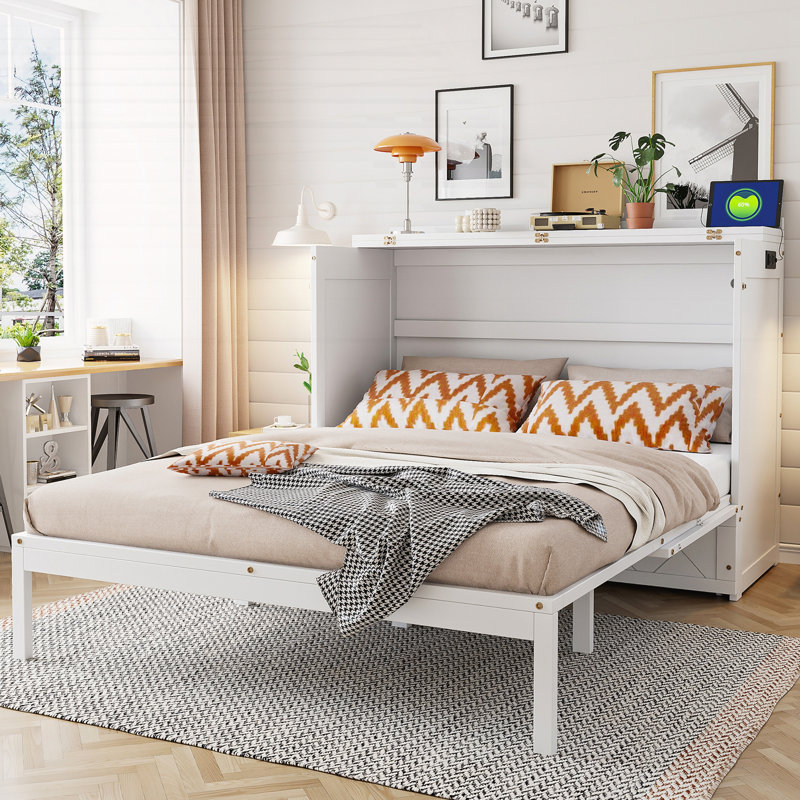 Grand lit escamotable mural, Blanc