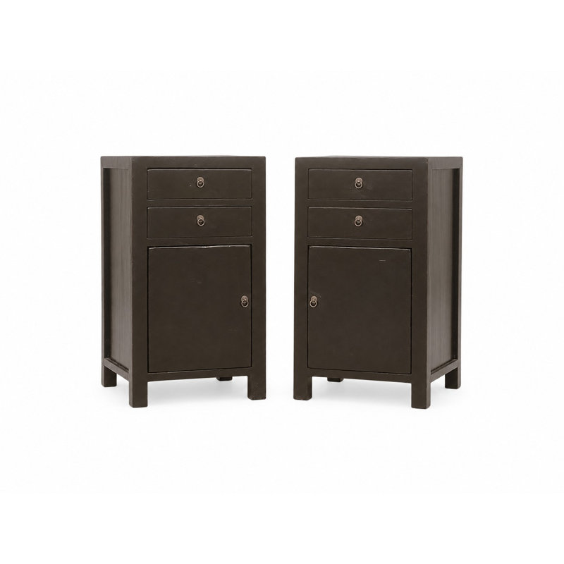 2 - Drawer Solid Wood Nightstand