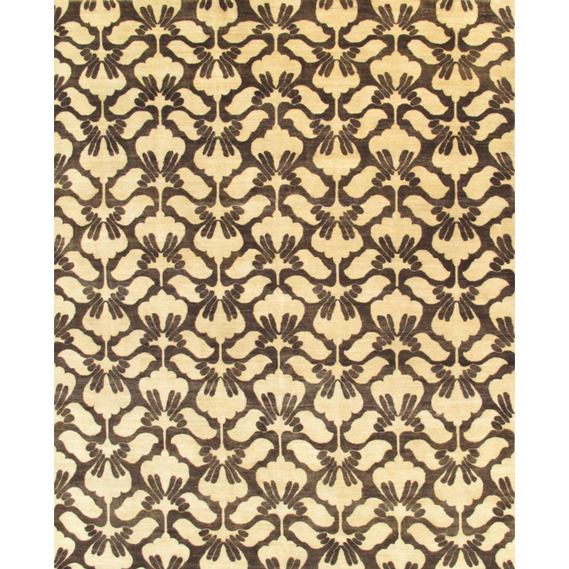 Hand Knotted Wool Ikat Indoor Rug