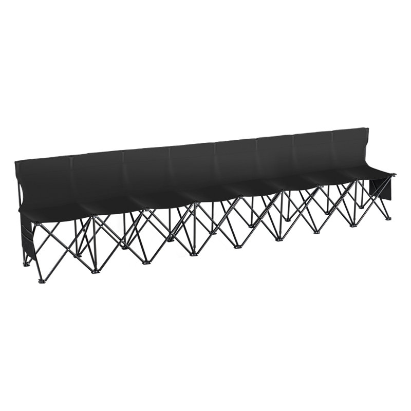 8 Seat Portable Folding Sport Bench Outdoor Camping Chair With Carry Bag