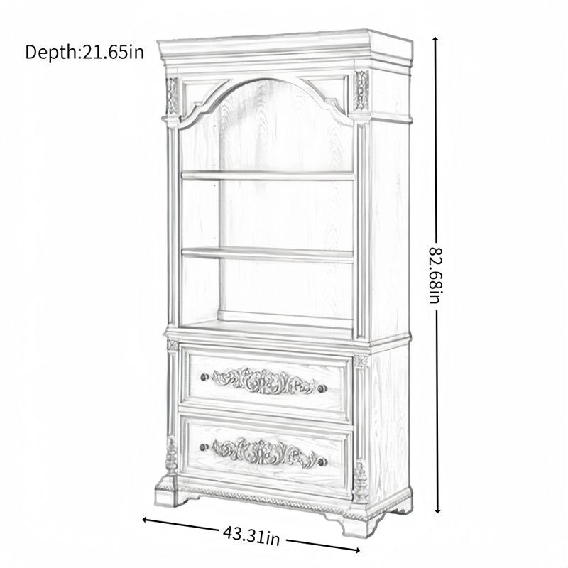 Vitrine en bois massif sculpté rétro français