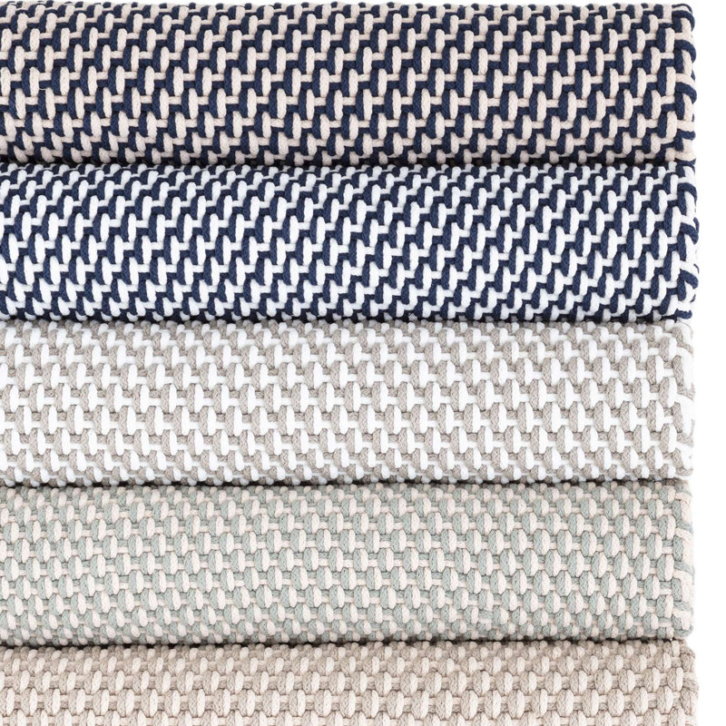 Two-Tone Rope Navy/Ivory Handwoven Indoor/Outdoor Rug, Rectangle 2' x 3'