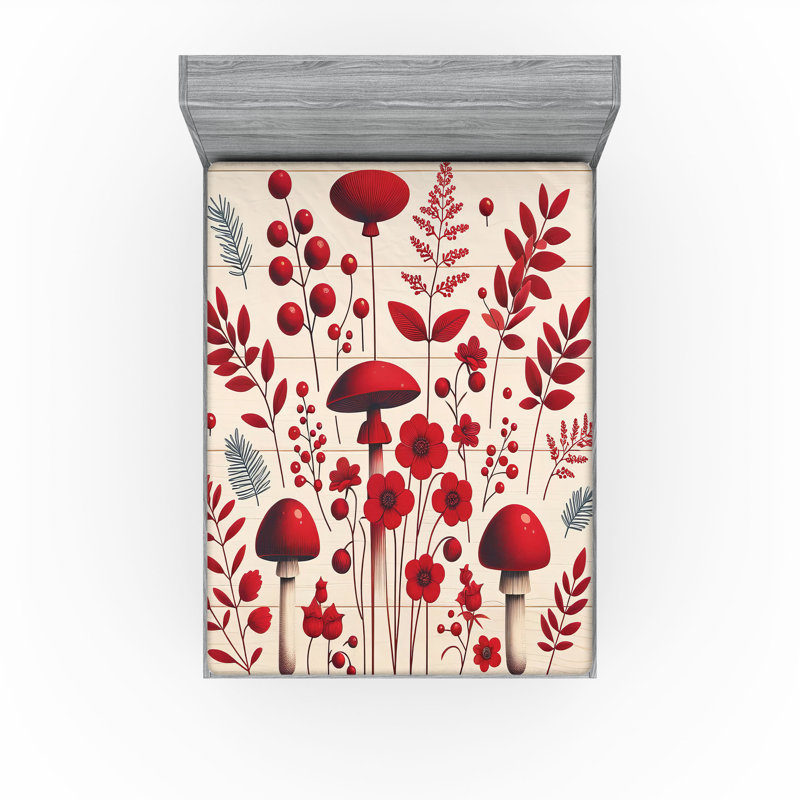 Microfiber Floral Fitted Sheet, Full