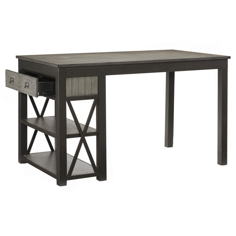Table de salle à manger à hauteur de comptoir 1pc avec tiroirs de rangement