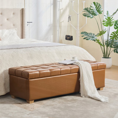 Large banc de rangement rembourré en polyuréthane à l'extrémité du lit, banc de fenêtre capitonné avec repose-pieds et repose-pieds avec repose-pieds pour le salon, la chambre à coucher, le vestibule, la salle à manger, le dortoir et le coin